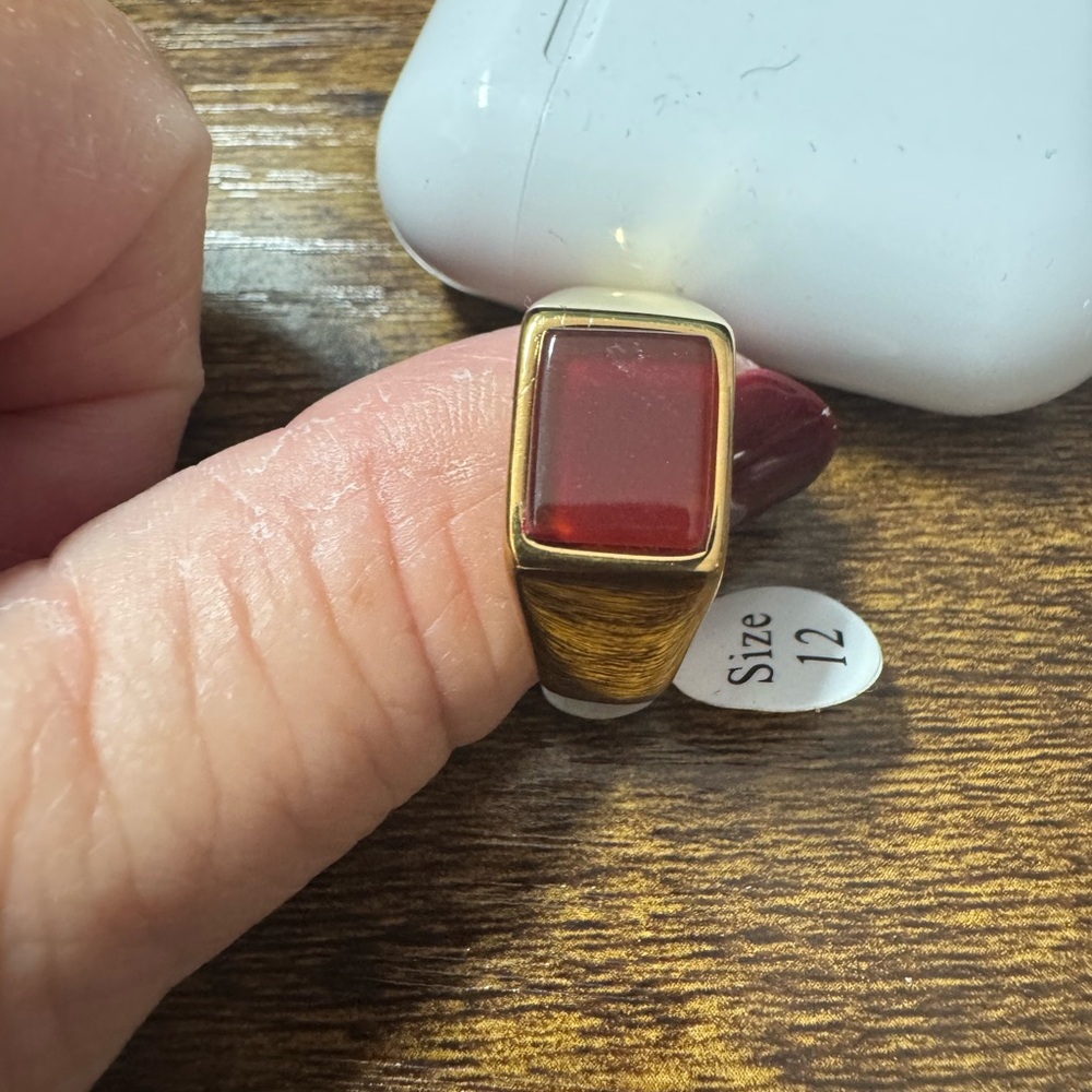 Gold Ring with Red Stone